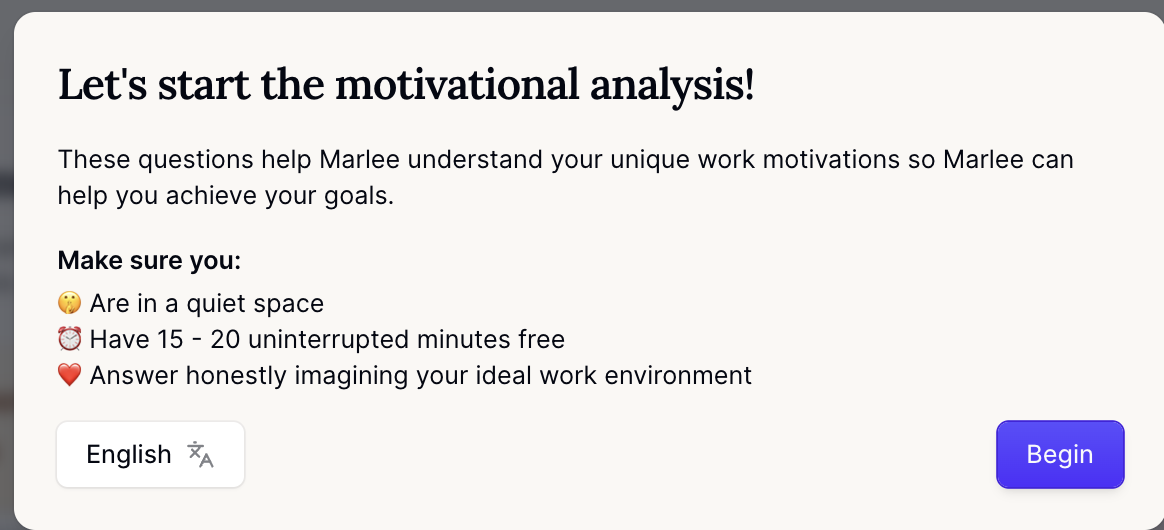 Let's start the motivational analysis